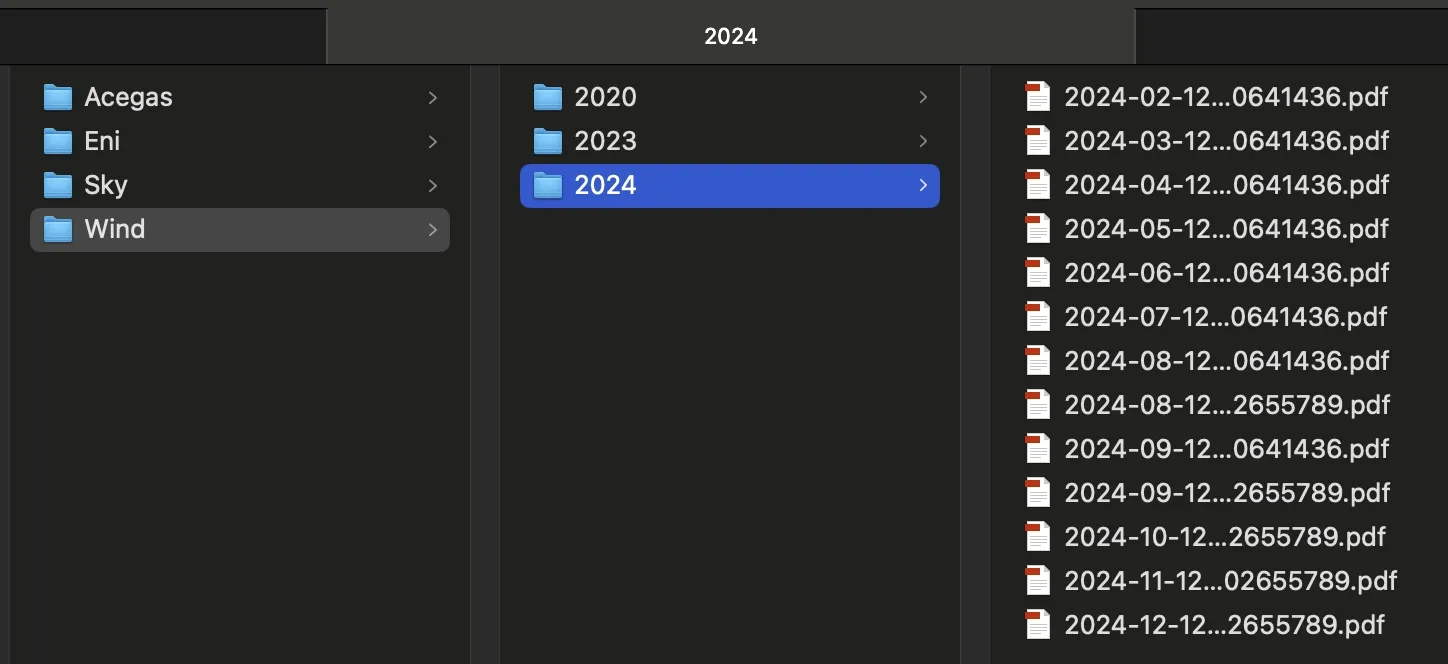 folder structure wind
